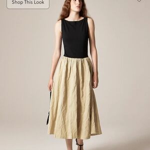 J Crew Boatneck mixy dress CN901 Size XXS NWT Black Gold